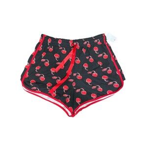 Coca Cola Novelty Shorts Red White Black Pull On Elastic Waist Cherries Large